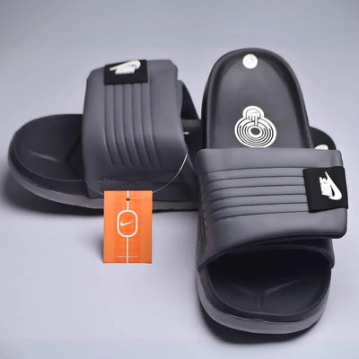 NIK Comfort Adjustable Black Slides