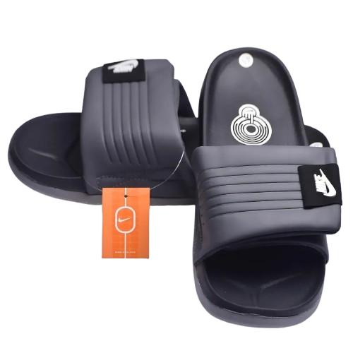 NIK Comfort Adjustable Black Slides